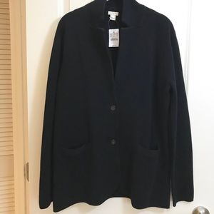 J Crew Factory Sweater Blazer - Black Large NWT